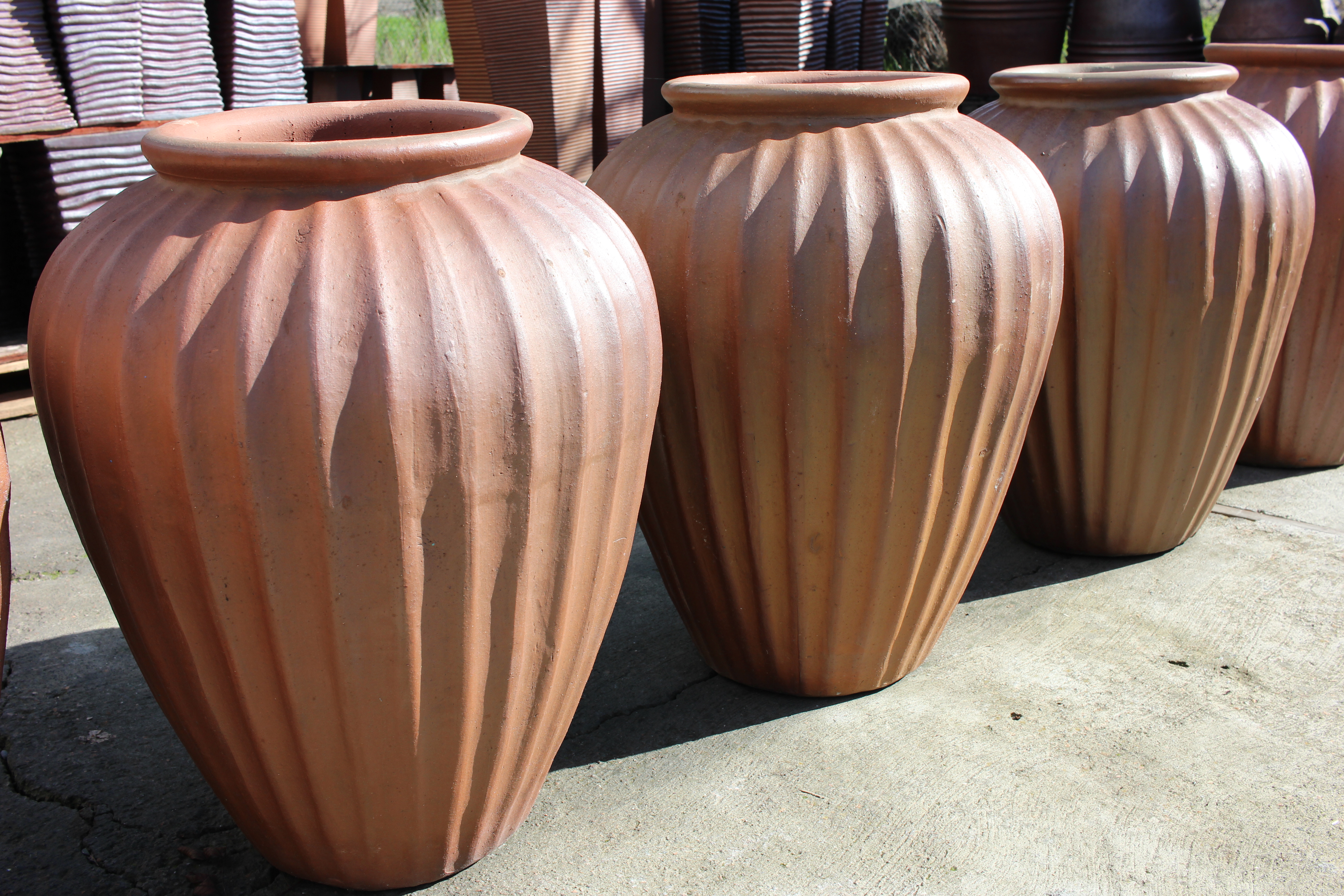 Vertical Ribbed Water Jar