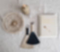 Stilleben image with brooms and a tray
