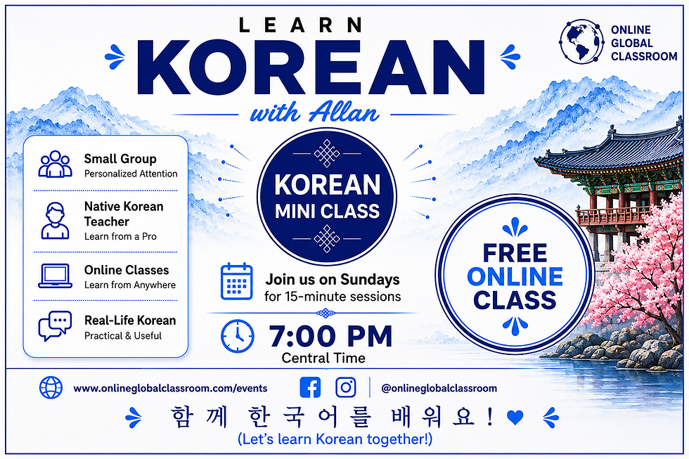 Korean Mini Course FREE - 9/6/26