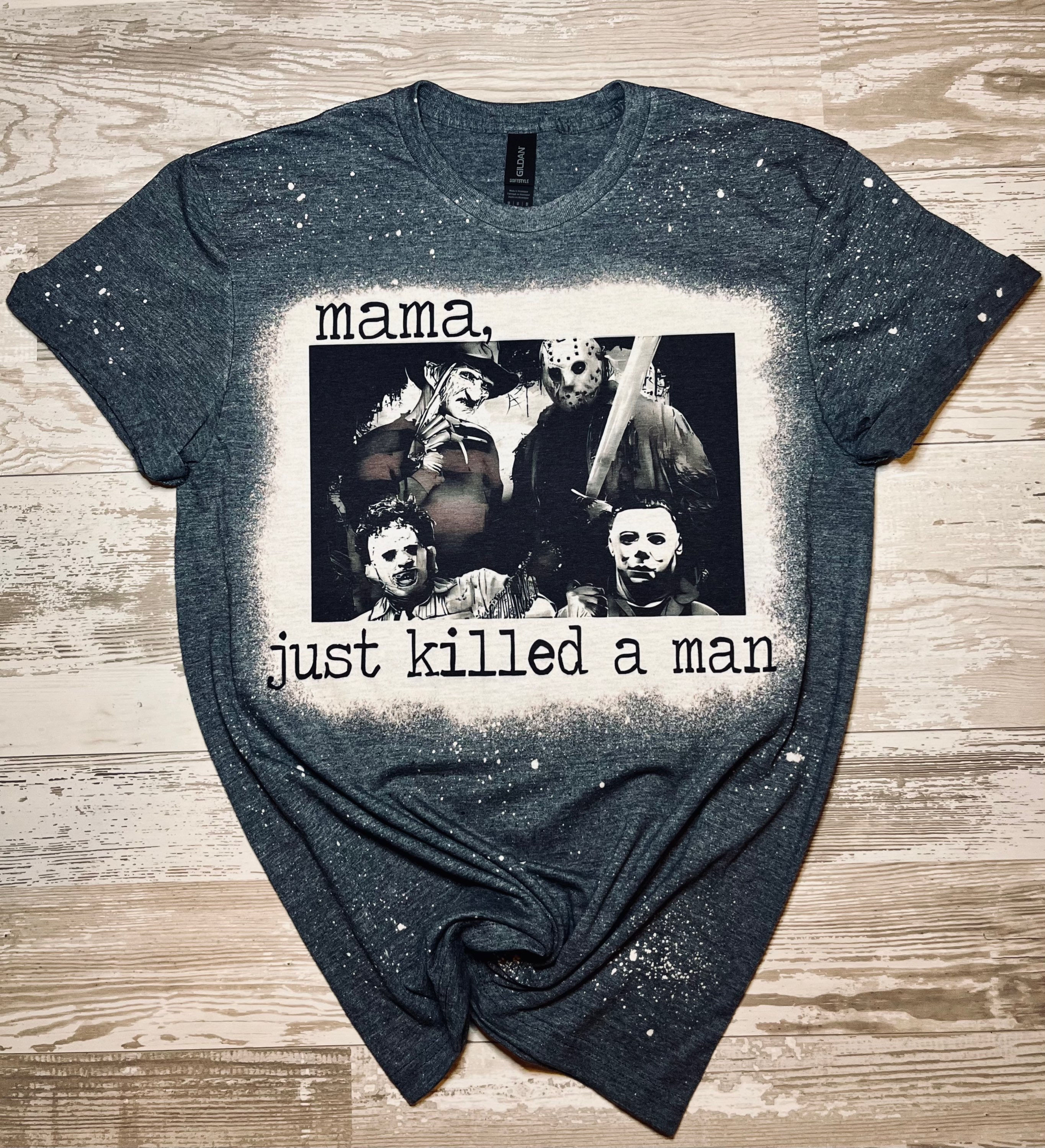 Just killed a man- Adult unisex short sleeve bleached tee 