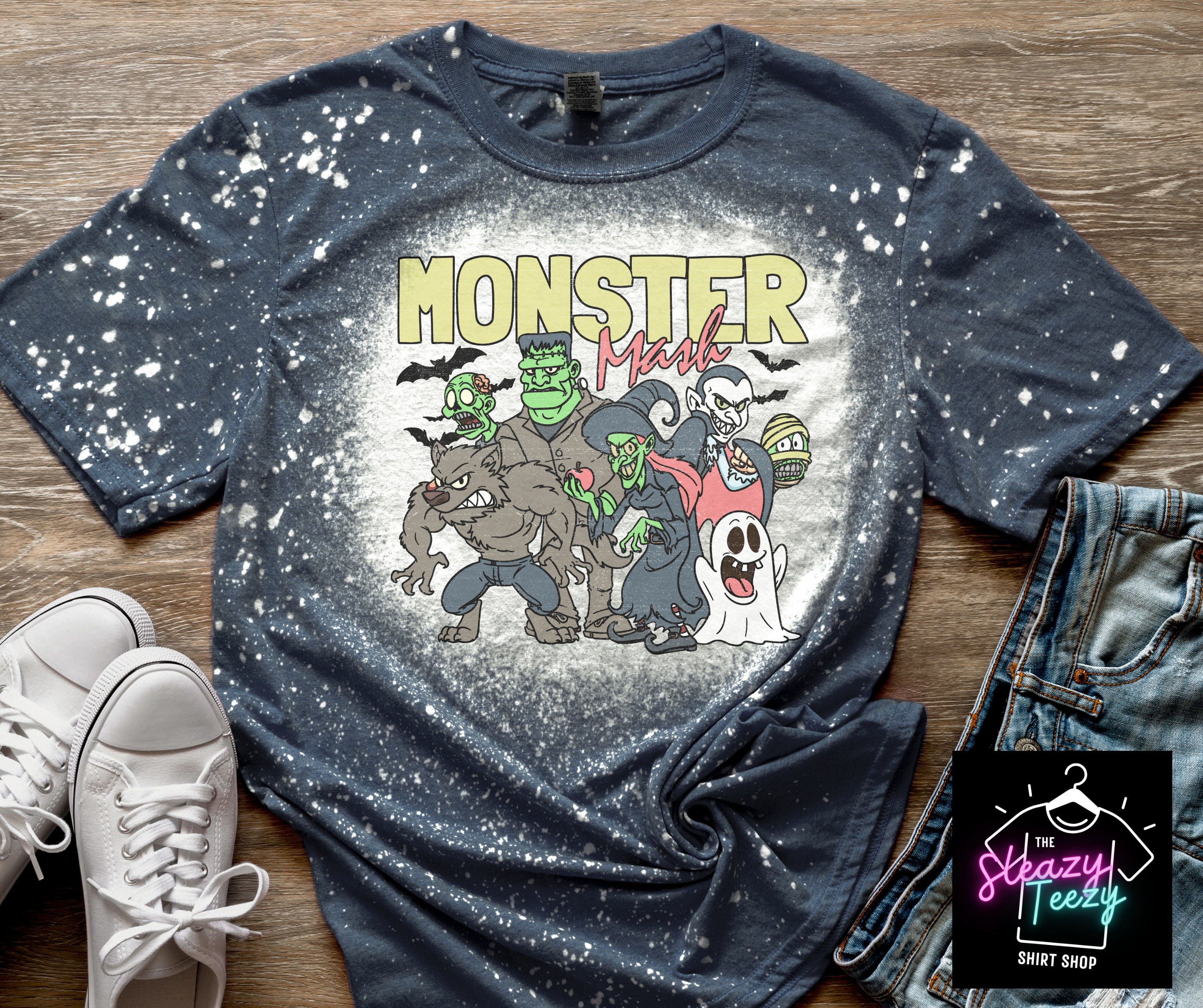 Monster Mash- Adult unisex short sleeve tee (solid & bleached options)