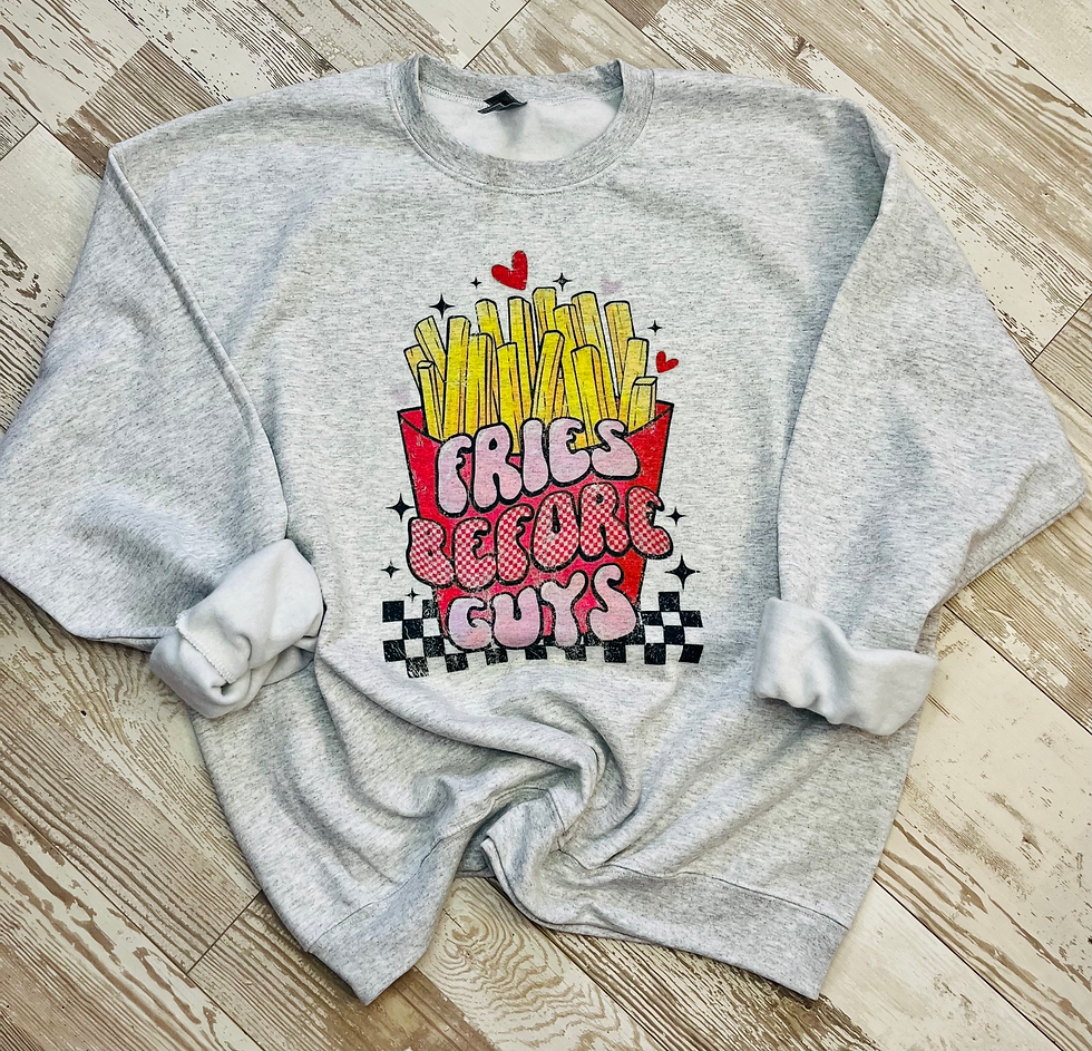 Thumbnail: Fries Before Guys- Women’s Crewneck Sweatshirt (solid & bleached options)