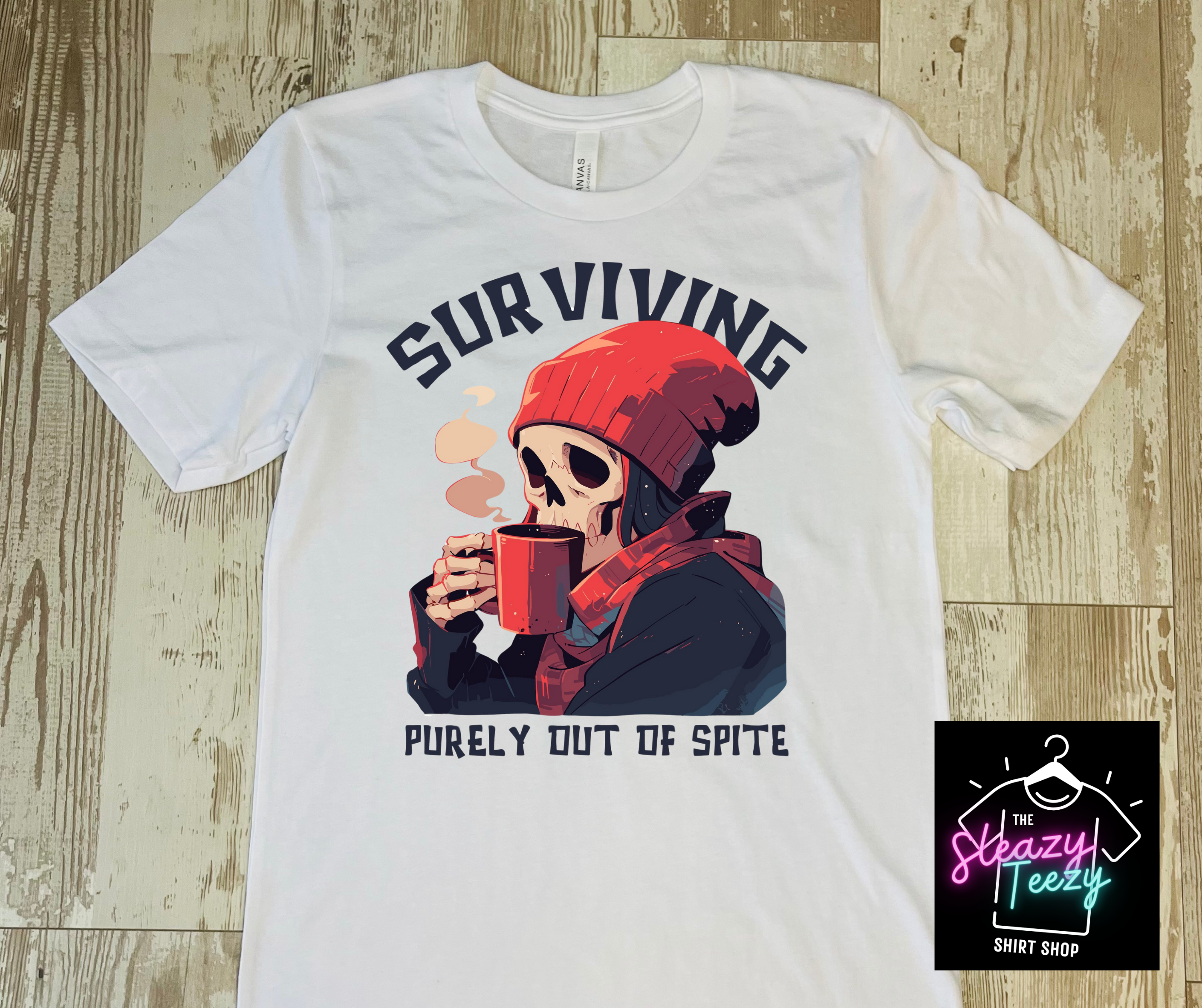 Surviving Purely Out of Spite- Adult Unisex Short Sleeve Crewneck Tee