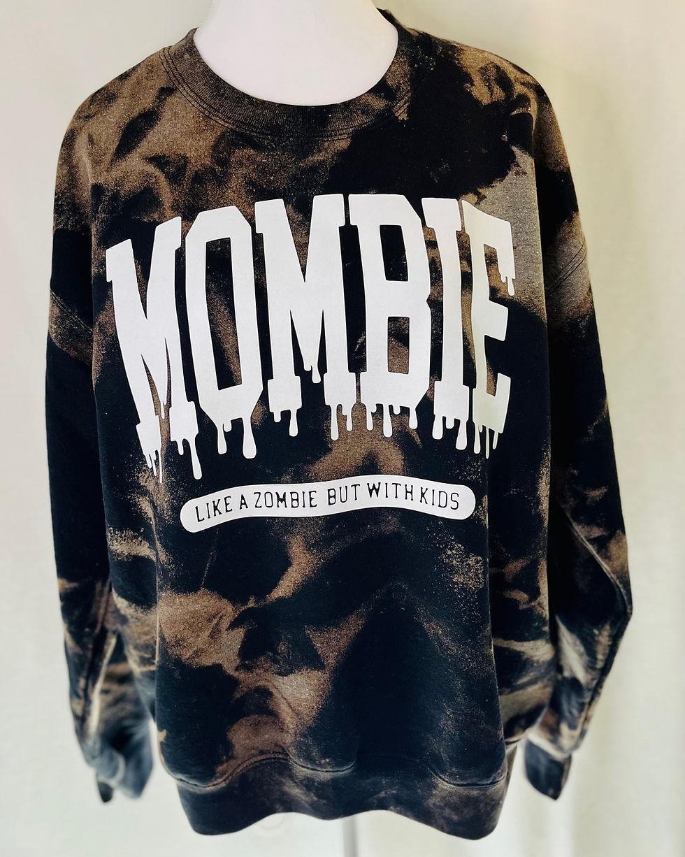 Thumbnail: Mombie- Women’s Black reverse dye sweatshirt