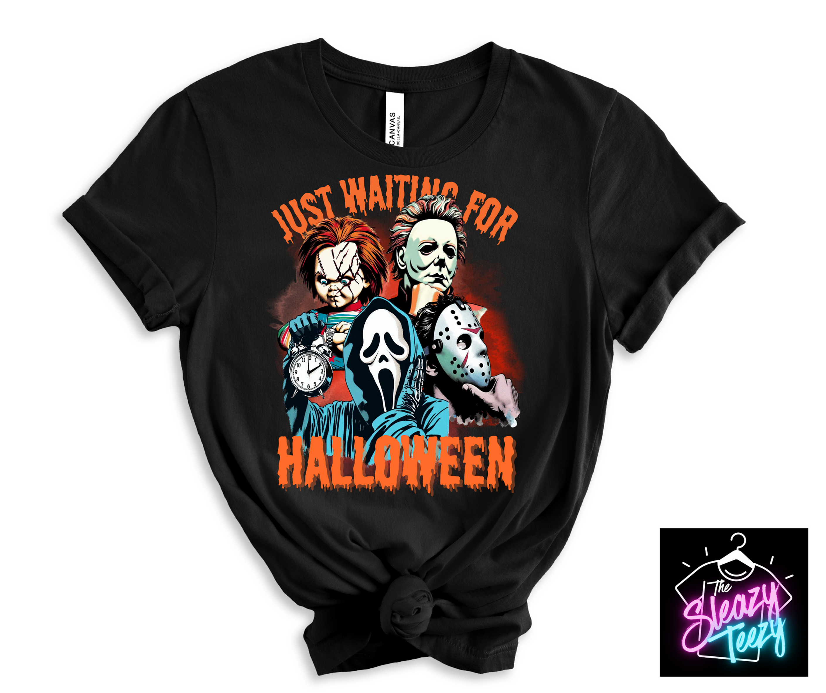 Just Waiting for Halloween- Adult Unisex Short Sleeve Crewneck Tee