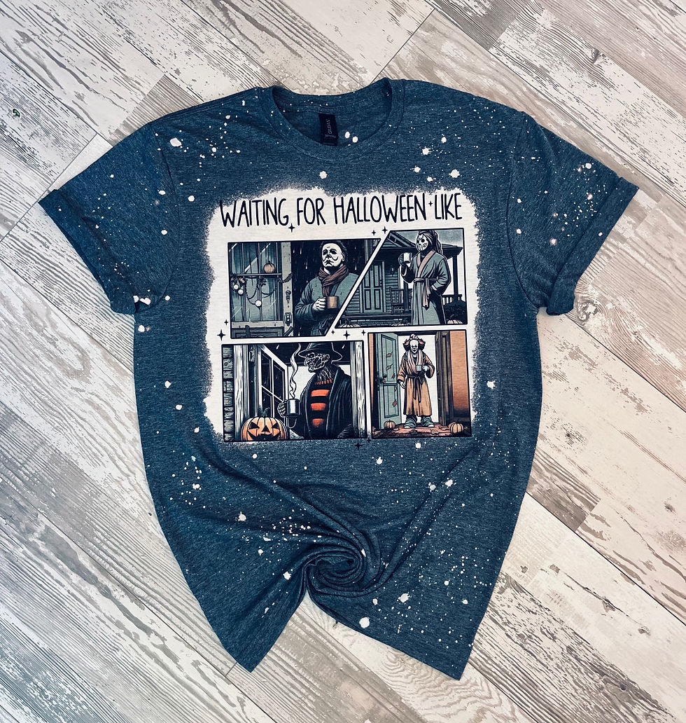 Thumbnail:  Waiting For Halloween Like- Women’s Short Sleeve Bleached Tee