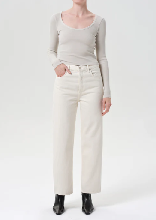 Agolde Ren Wide Leg Jean in Brown Rice