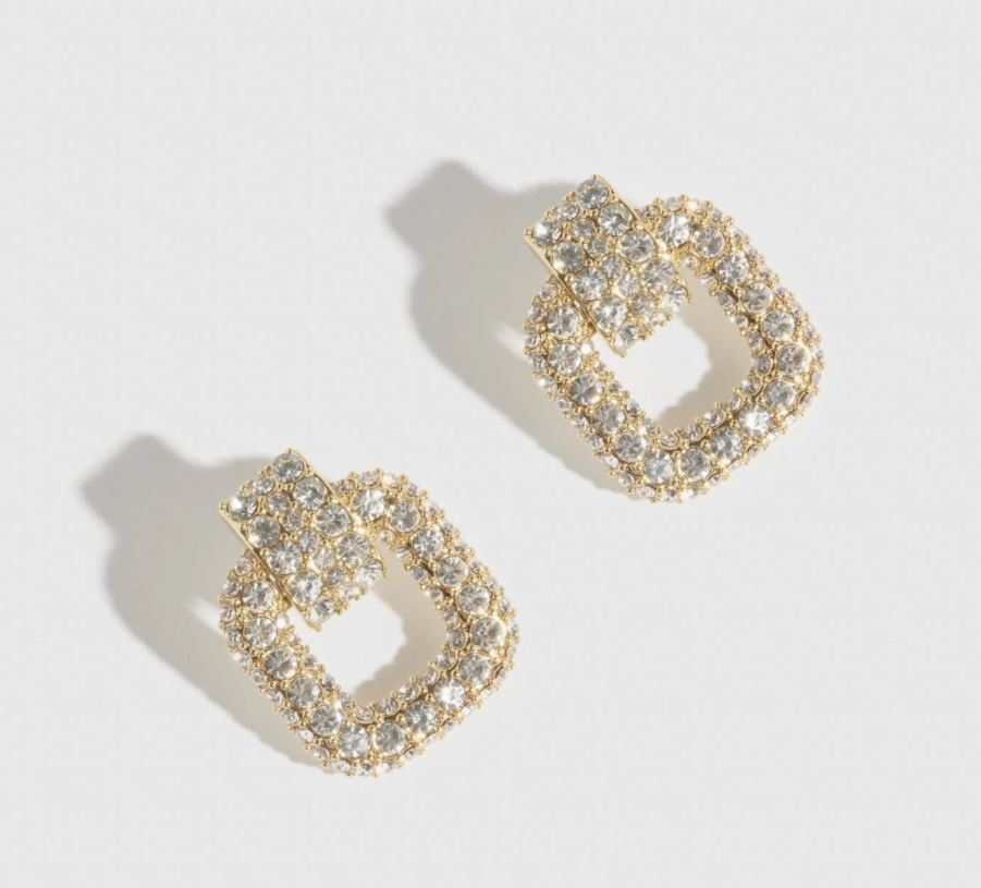 DRAE Buckle Pavé Stud Earrings