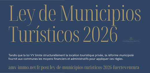 La nouvelle réforme des communes touristiques 2026, combinée à la Ley 6/2025 de Vivienda Vacacional, constitue un système réglementaire cohérent. Tandis que la loi VV limite structurellement la location touristique privée, la réforme fournit aux communes les moyens financiers et administratifs nécessaires pour appliquer ces règles de manière rigoureuse.
Pour Fuerteventura, cela signifie : trois communes dans la catégorie la plus élevée Excelencia, une professionnalisation complète des structures administratives et des mécanismes de contrôle nettement renforcés. Propriétaires, acheteurs et investisseurs doivent désormais fonder leurs décisions sur trois niveaux : l’analyse macro‑juridique de la loi, l’évaluation technique du bien via l’ITE Fuerteventura et la classification fiscale du Compendium Fiscal 2026.
La qualité protège le capital — et le nouveau cadre juridique rend cette structure mesurable pour la première fois.
Accédez ici à l’article complet : Ley de Municipios Turisticos 2026 Fuerteventura – Analyse de la nouvelle reglementation municipale touristique