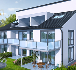 Construction de six appartements à Schorndorf (Allemagne) avec design de façade moderne
