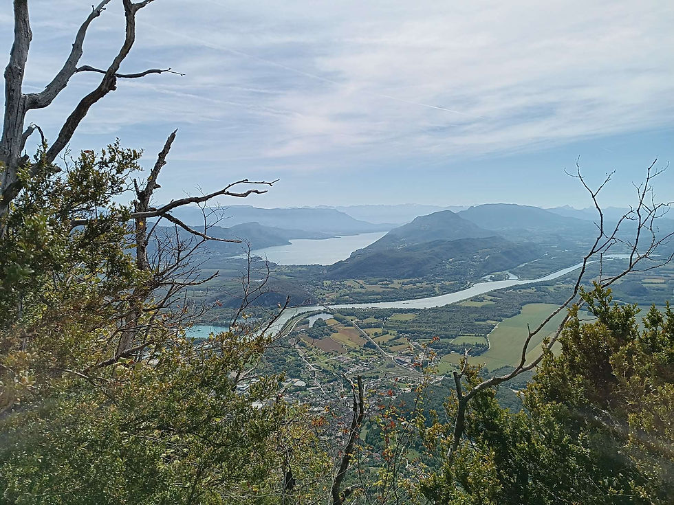 Lac du Bourget et Rhône, en descendant du Grand Colombier
