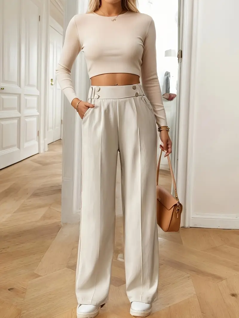 Thumbnail: Women's High Waist Wide Leg Pants