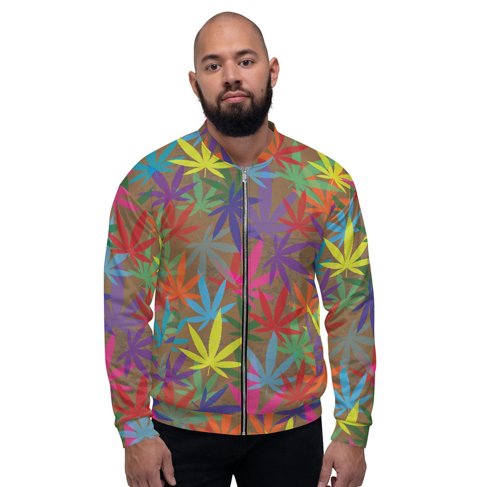 90 to Zambo Marijuana Print Unisex Bomber Jacket