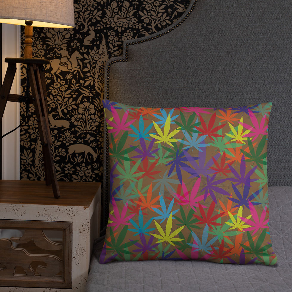 Thumbnail: 90 to Zambo Marijuana Print Basic Pillow
