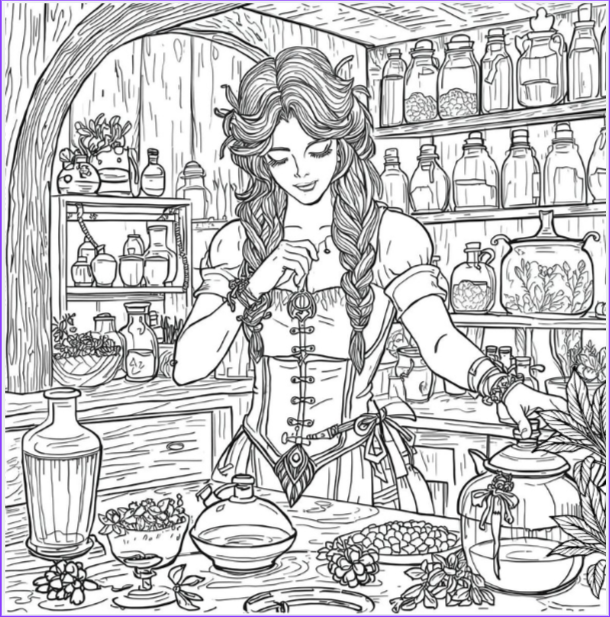 Thumbnail: Witchy Cottagecore Colouring Book