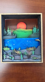 Custom layered wood art
