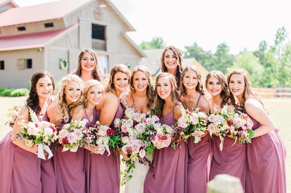bride bouquet bridesmaids lake martin thorne and thistle