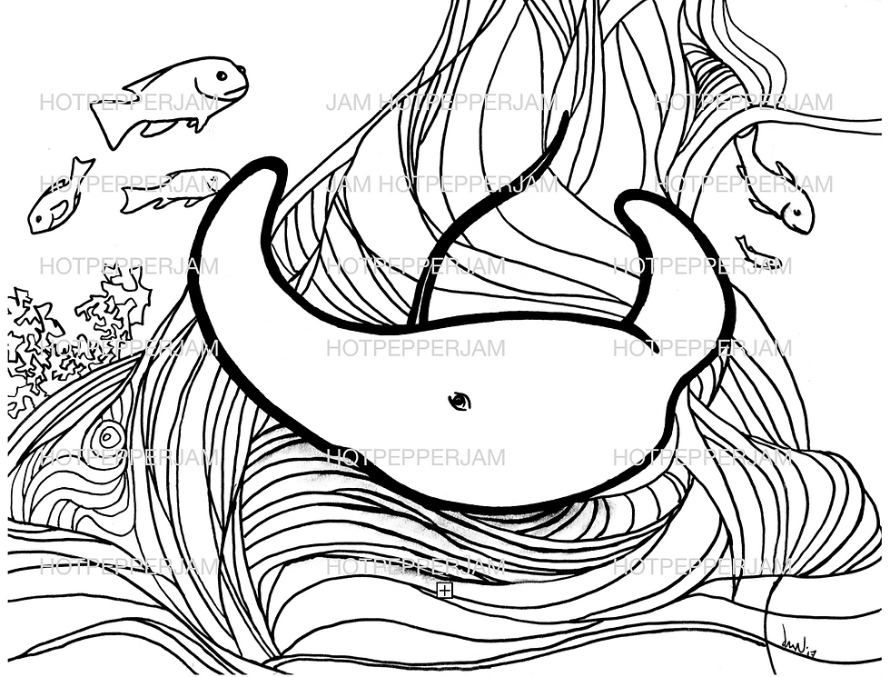 Bat Ray Coloring Page
