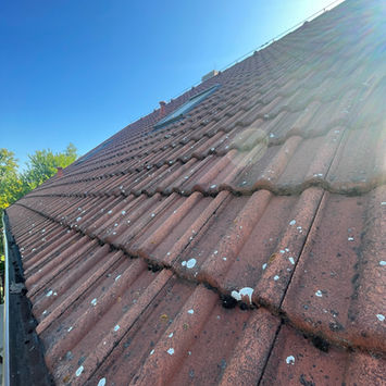 Tašková střecha před renovací - zblízka