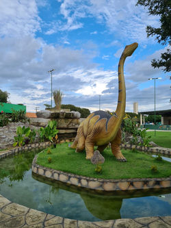 A praça do dinossauro.