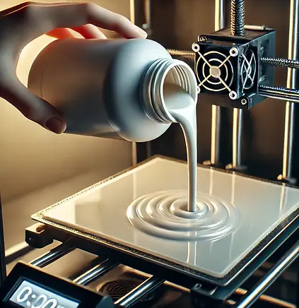 DALL·E 2024-11-03 19.35.10 - Detailed view of a resin bottle being carefully poured into t