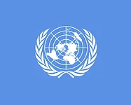United Nations logo with world map and olive branches symbolising peace and cooperation