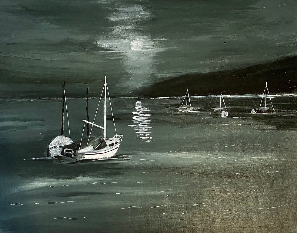 Sailboats At Night