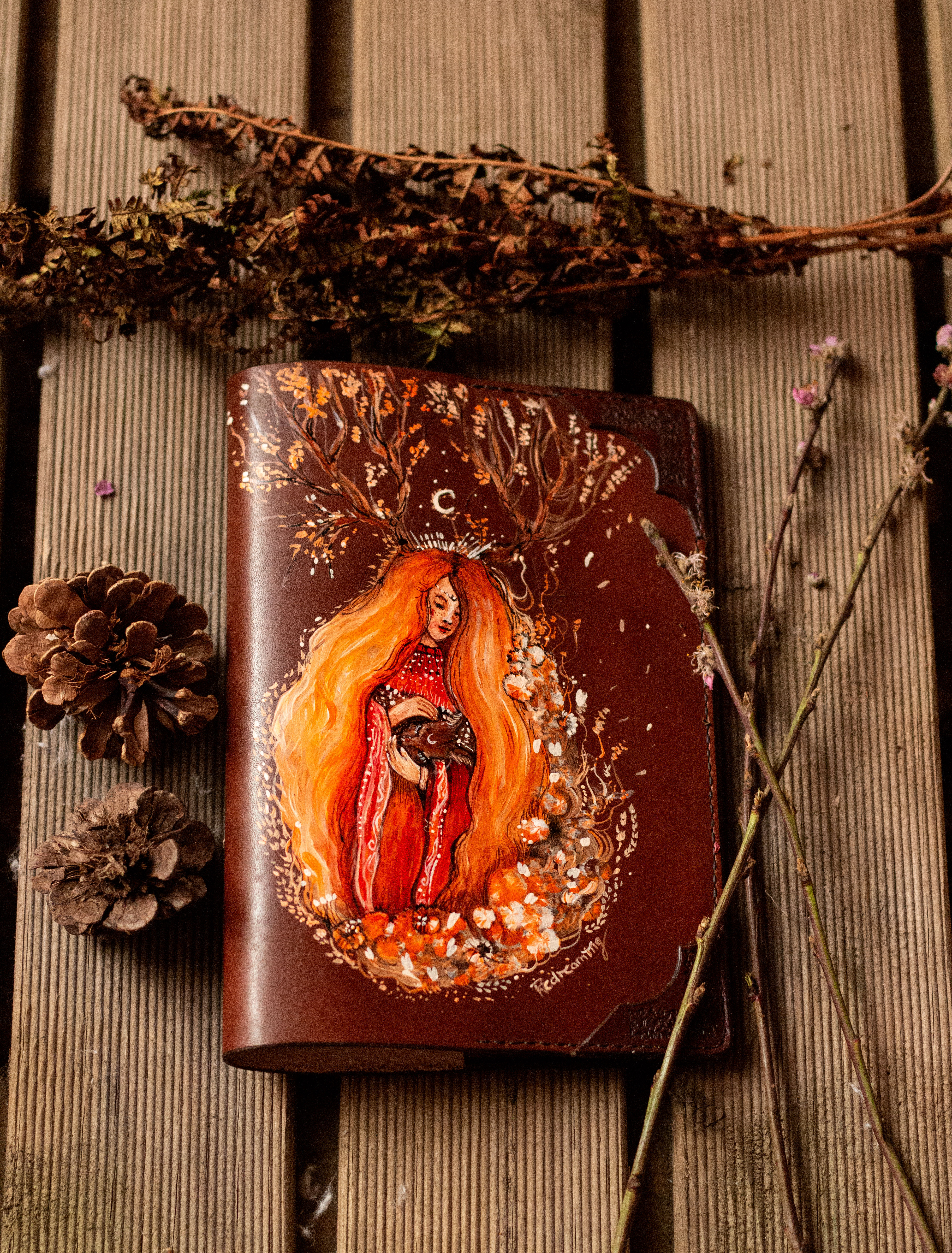 Kalender/ Notitzbuchhülle A5 "Forest Goddess"