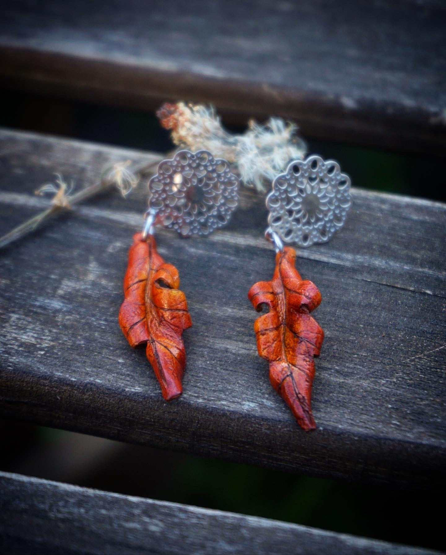 Blattohrringe „Floral Oak“