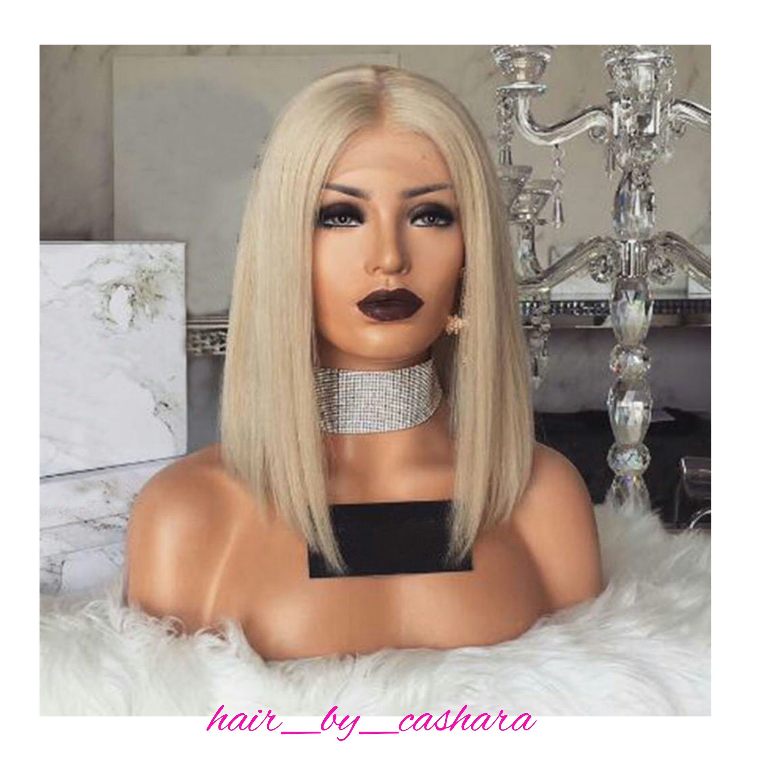 Glueless Lace Front Blonde Human Hair Bob Wig 14in