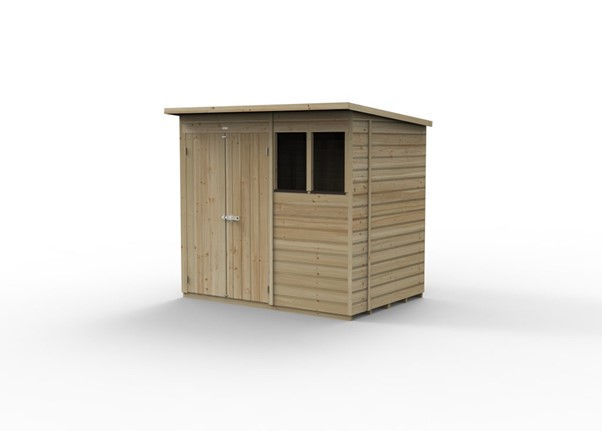 Thumbnail: Beckwood Pent Shed 7×5 – Double Door – 2 Windows