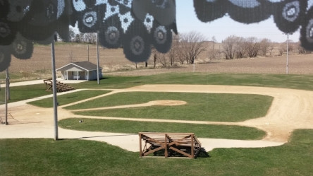 The field as seen from inside the house