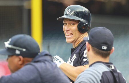 Aaron Judge showing off his new “gapless” smile. (Photo: nj.com)