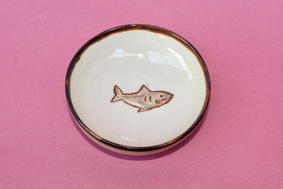 Lille skål m. Brun fisk