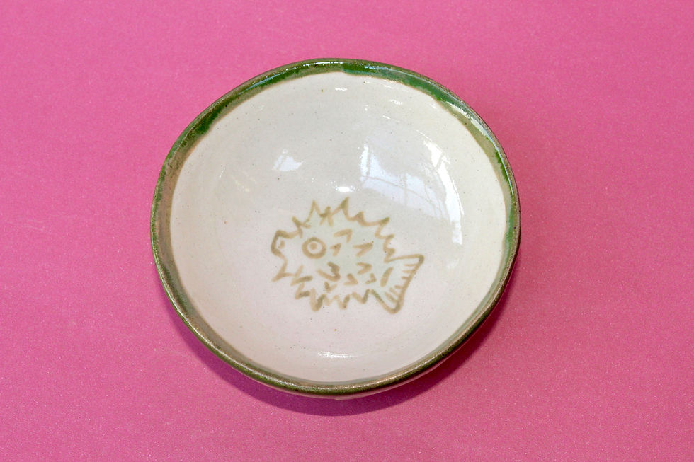 Lille skål m. Grøn fisk