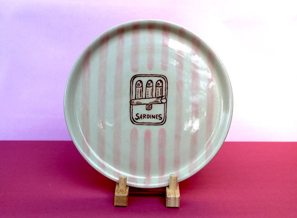 Stor tallerken m. Sardiner