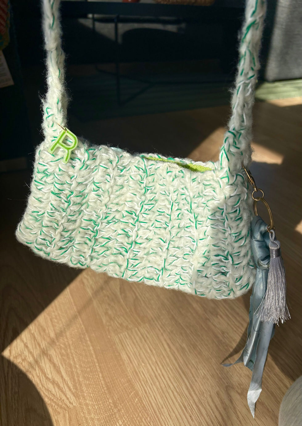 Hjemmelavet taske i grøn