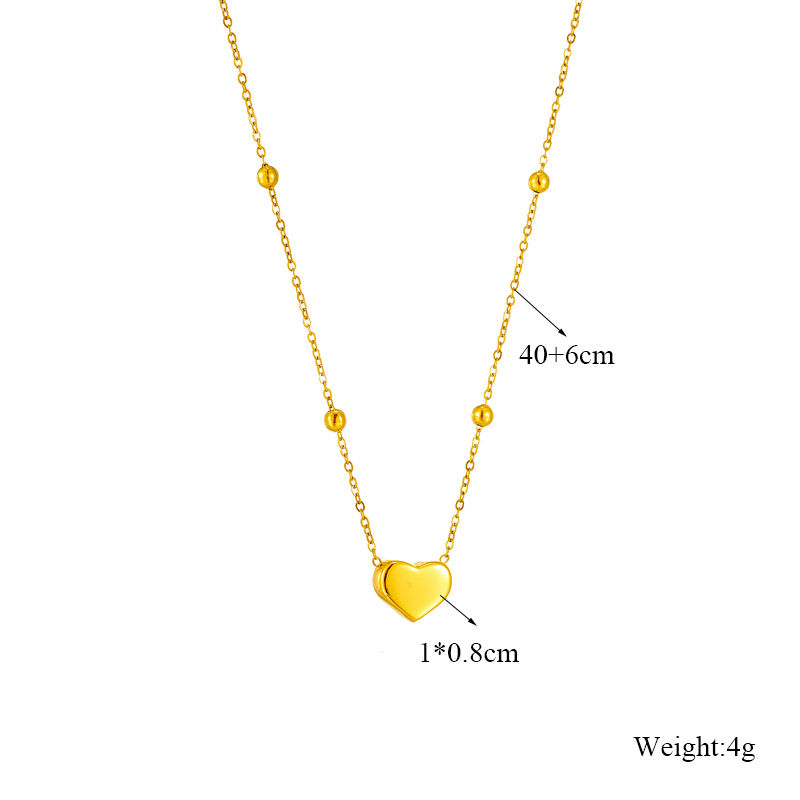 Thumbnail: DIEYURO 316L Stainless Steel Gold Color Heart Love Chain Necklace Bracelets For 
