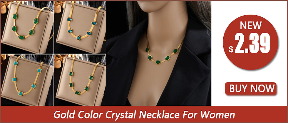 Thumbnail: DIEYURO 316L Stainless Steel Gold Color Geometric Chain Necklace Bracelets For W