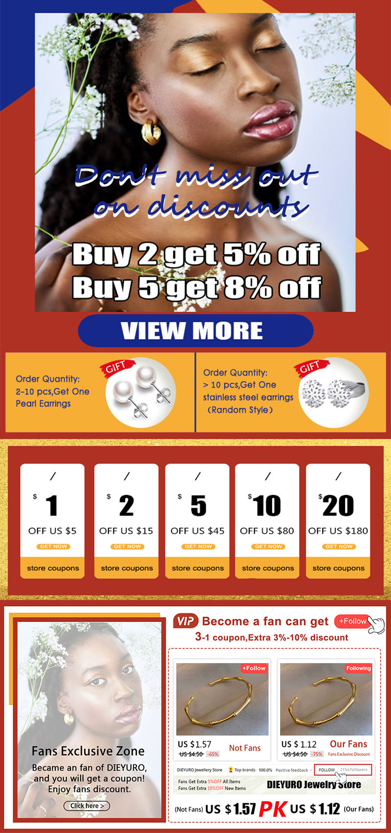 Thumbnail: DIEYURO 316L Stainless Steel Gold Color Geometric Chain Necklace Bracelets For W