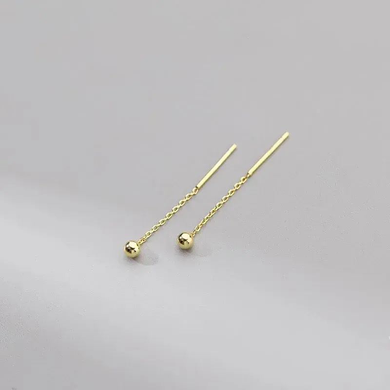 Thumbnail: Drop Ear Line Long Hanging Earrings for Women Rose Gold Color Zircon Crystal Pie