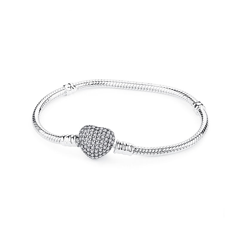 Thumbnail: Original 925 Sterling Silver Bracelets Love Heart Moon Flower Butterfly Pave CZ 