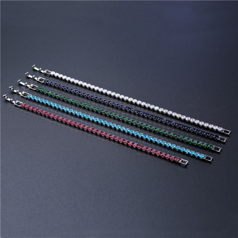 Thumbnail: 4mm Micro-inlaid Zircon Tennis Bracelet for Women 2025 New Men Bracelet Homme Je