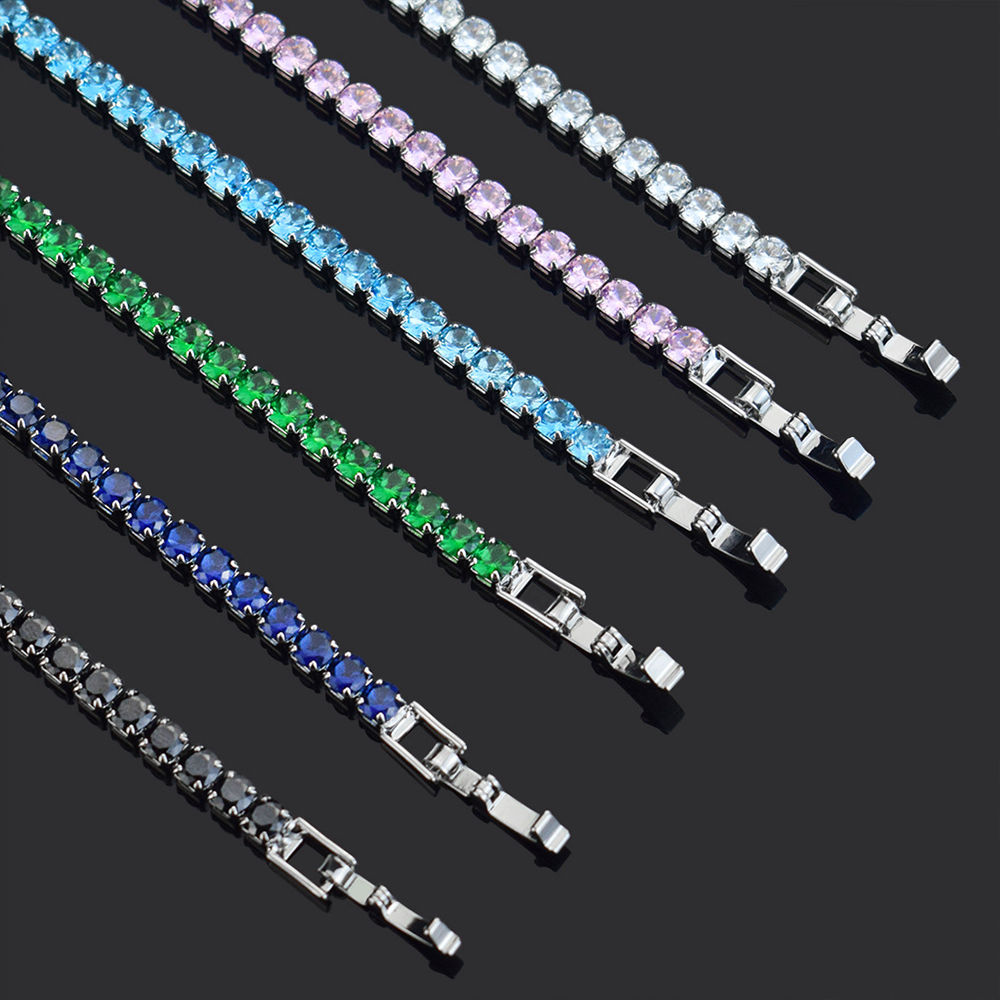 4mm Micro-inlaid Zircon Tennis Bracelet for Women 2025 New Men Bracelet Homme Je