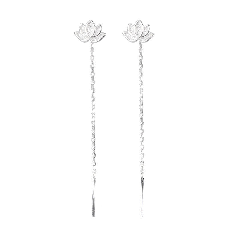 Thumbnail: Drop Ear Line Long Hanging Earrings for Women Rose Gold Color Zircon Crystal Pie