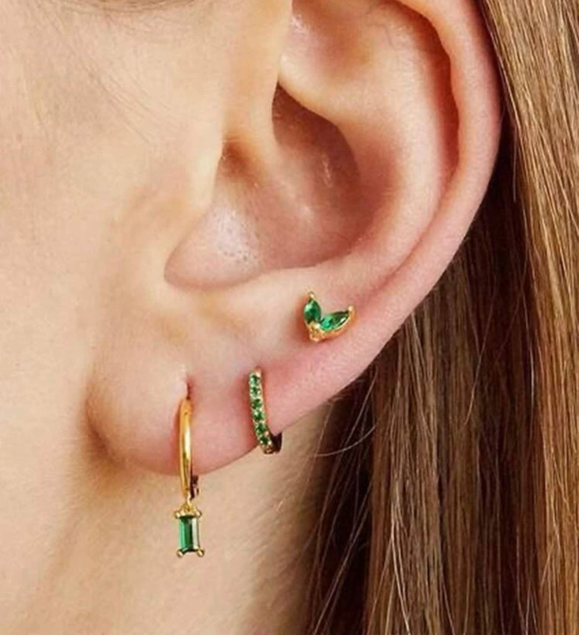 Set of 3 Green Earrings