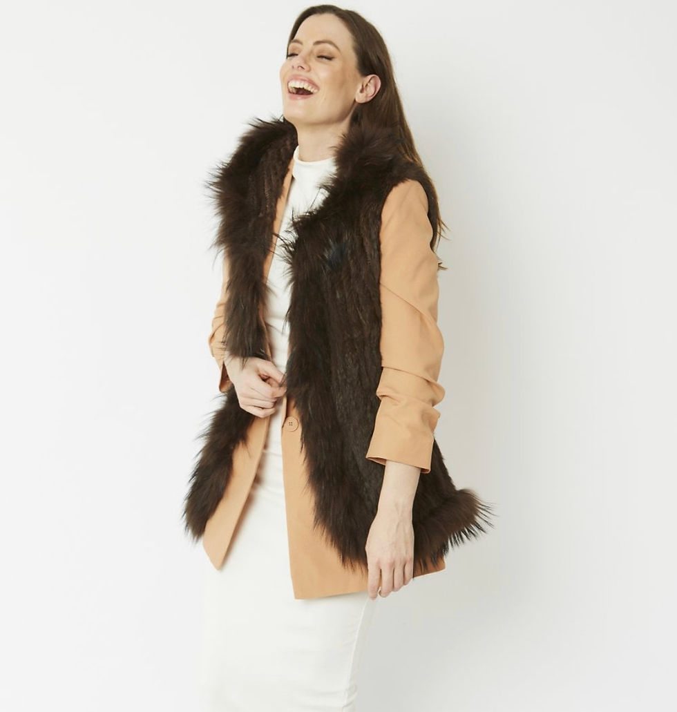 Thumbnail: Hooded Coney & Fox Fur Trim Gilet
