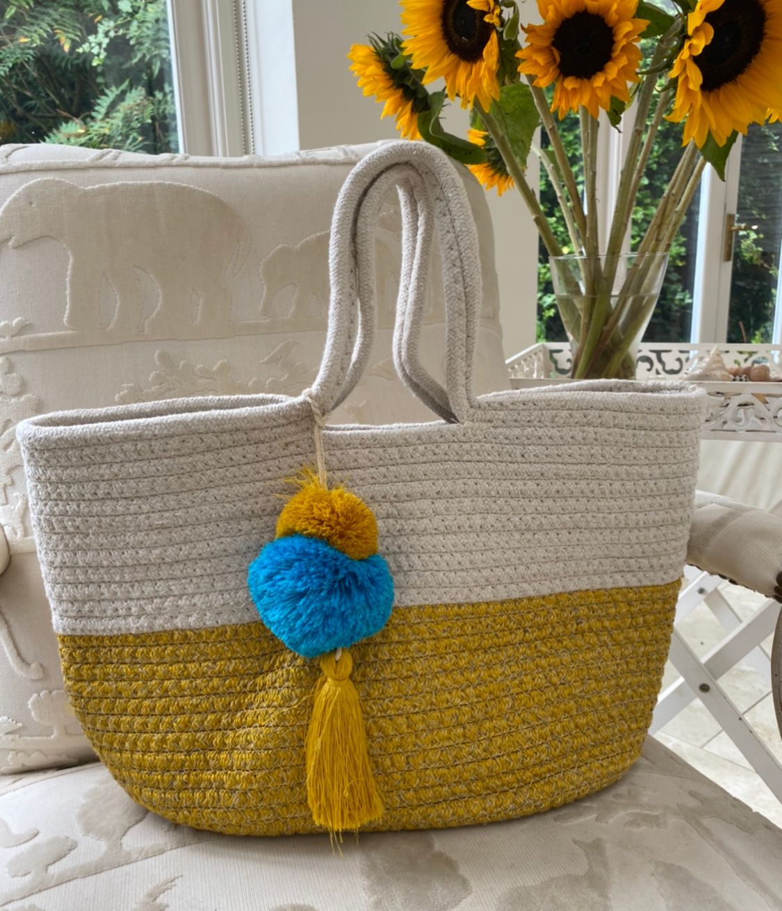 Pompom Day Bag - Handmade