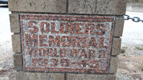 WW2 Soldiers Memorial plaque was moved to the front gate when the old hall was demolished.  