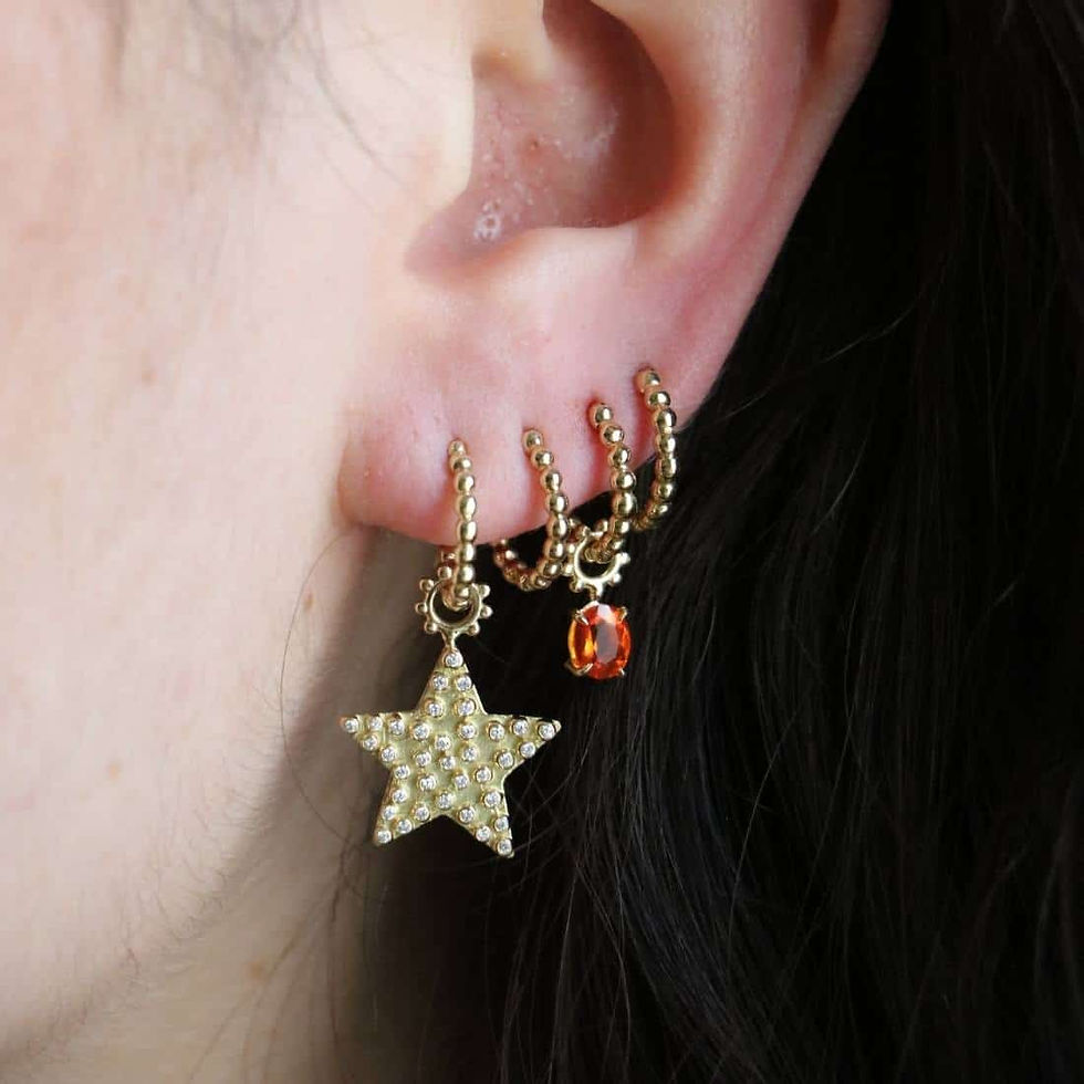 Miniature : Charm Etoile Diamants porté par le mannequin